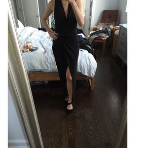 Haute Hippie Long Black Drapped Dress NWOT